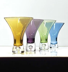 Artland Tore Tagus Vintage Set of 4 Bubble Bottom Martini Cocktail Glasses 4 - Picture 1 of 11