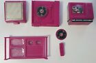 Vintage Barbie Record Player, TV, Tray and Phone