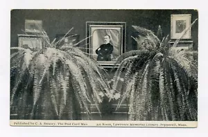 Pepperell MA Art Room, Farne um Portrait Lawrence Memorial Library, Postkarte - Bild 1 von 3