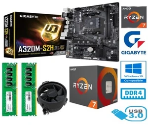AMD RYZEN 7 2700 BUNDLE - 8 CORE - GIGABYTE A320M-S2H MOTHERBOARD - 16GB RAM - Picture 1 of 8