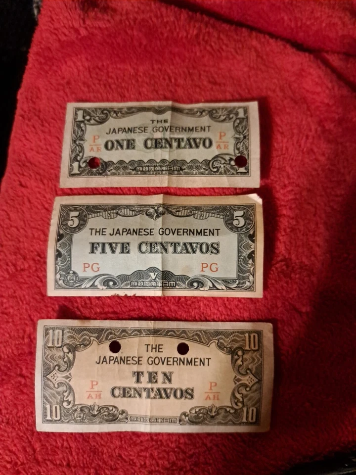 1940's THE JAPANESE Occupation GOV  NOTES- 7 Bills 2x=   1,5,10 Centavos3x 5cent - Image 1 of 4