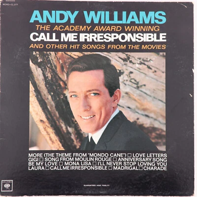 Andy Williams – Call Me Irresponsible - 1964 Mono - 12" Vinyl LP CL 2171 Canada - Image 1 of 4