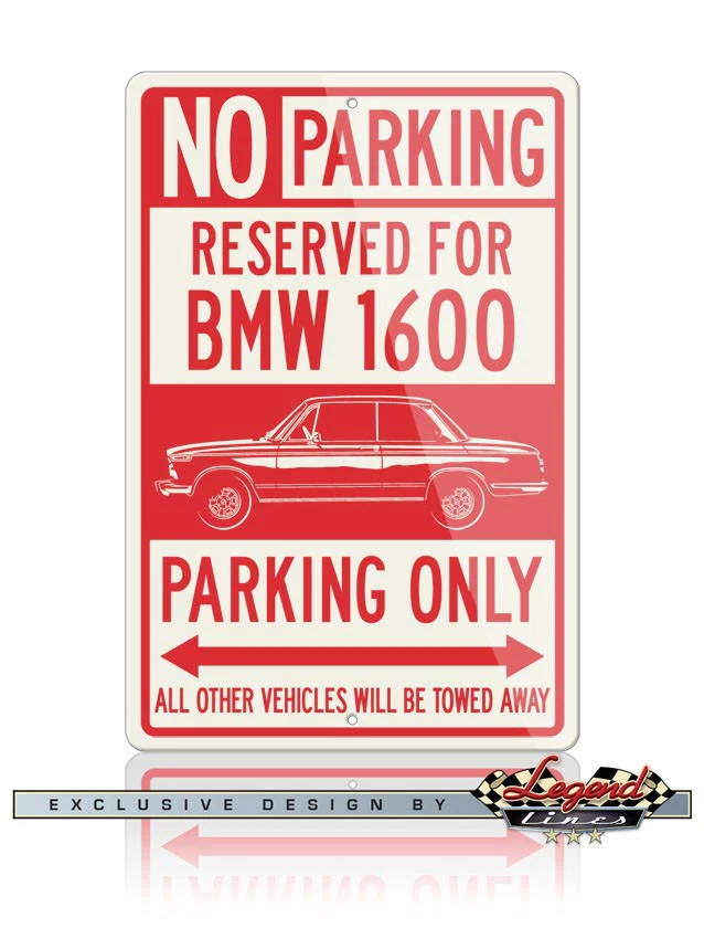 BMW 1600 cupé 1966-1973 estacionamiento reservado solo 8x12 aluminio letrero coche alemán Foto 1 de 1