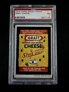 1974 Topps Wacky Packs Packaged Series 5 Graft Cheese PSA 7 NM Tan Back - Picture 1 of 2