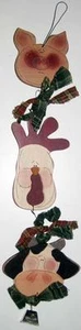 RUSTIC WOOD BARNYARD ANIMAL HANGING DECORATION Cow Pig Chicken Farm - Picture 1 of 1