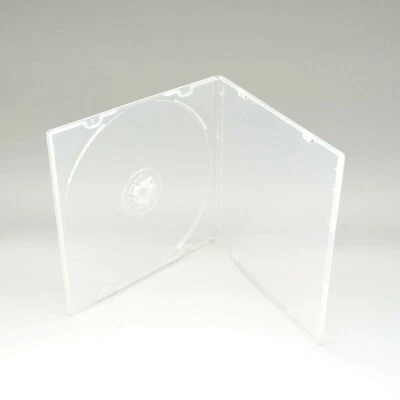 100 ct Maxtek Slim Single Clear PP Poly Plastic CD Cases with Outer Sleeve