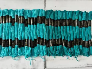 Coats & Clark Cotton Embroidery Floss Thread~Lot of 30 Skeins~Teal Shades - Picture 1 of 6