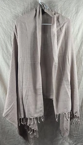 KISA Women's Beige Brown Lightweight 100% Cotton Turkish Towel One Size - Picture 1 of 21