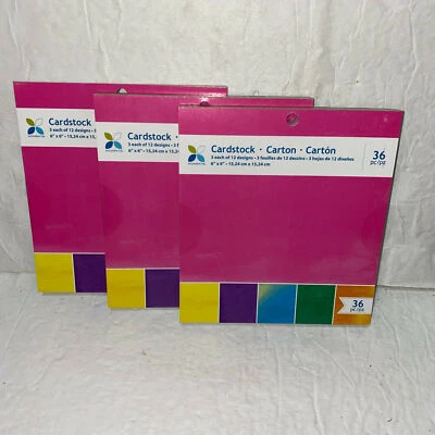 Cardstock 6x6 Scrapbook Paper 3 Pads 6" 12 Designs 108 Pieces Pink - Image 1 of 3