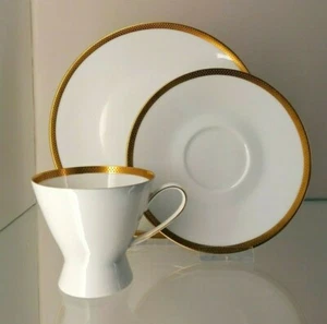 Rosenthal Form 2000 Goldrand R. Loewy Design Kaffee Tee Gedeck 3 tlg 1. W. - Picture 1 of 10