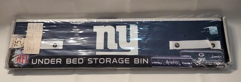 NFL NY GIANTS Under Bed Storage Bin w/ Handles  22"X12"X6.5" Blue /White NEW Cover