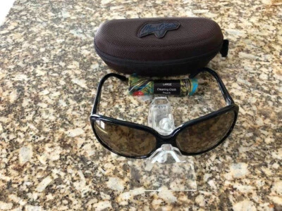 Nuevas Gafas de Sol Auténticas Maui Jim Rainbow Falls MJ 225-02 B/W Remolino/Lentes de Bronce Foto 1 de 4