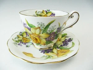 Royal Standard Cup & Saucer "Woodland Wonder" Daffodils and Violets - Picture 1 of 8