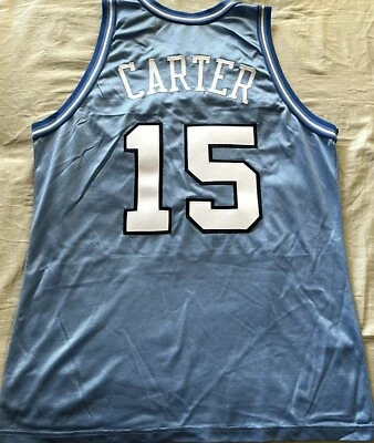 Camiseta cosida Vince Carter UNC Tar Heels 1995 1996 FRESHMAN auténtica campeón Foto 1 de 4