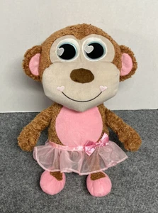 Ballerina Monkey Backpack Zipper Pouch 15” Plush Pink TuTu Travel Buddy Brown - Picture 1 of 3