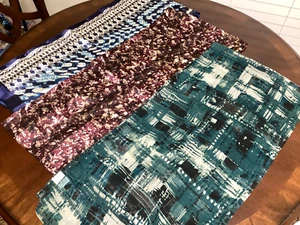 Christopher & Banks Women's Shear Neck Scarf Wraps Lot Of 3 Prints 70" x 13" New - Picture 1 of 5