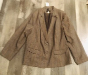 Blazer Mujer Lane Bryant Blazer Marrón Y Óxido Cuadros Talla 4X-28 - Imagen 1 de 12