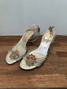 Sandales enzo Angiolini "Madeline" bride cheville fête bijoutées taille 8 NEUVES - Photo 1/8