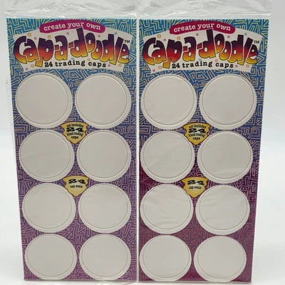 Lot Of 2 Cap-a-doodles 24 Trading Caps Blank Pogs MilkCaps Vintage 1994 Sealed  - Image 1 of 4