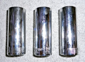 1/2" Drive  Craftsman Deep Sockets  Metric Sockets 19mm, 18mm & 17mm - Picture 1 of 5