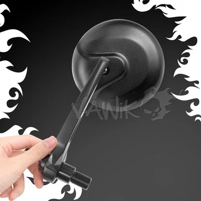 VAWiK Motorcycle Bar End Mirrors RETRO Black fits Yamaha MAJESTY SMAX TMAX530 - Изображение 1 из 4