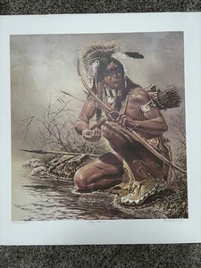 Michael Gentry Signed Artist Proof “Way Warrior" Native American Indian - Picture 1 of 5