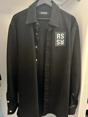 Raf Simons Black Patch Denim Shirt - Image 1 of 4
