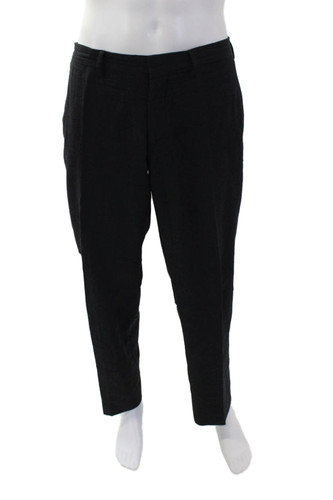 Pantalone Prada uomo gamba dritta piatto davanti chiusura bottoni lana antracite taglia 52