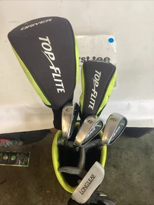 Top Flite Juniors Lefthanded LH Complete Set Woods, Irons, Putter, Bag Graphite  - Picture 1 of 14