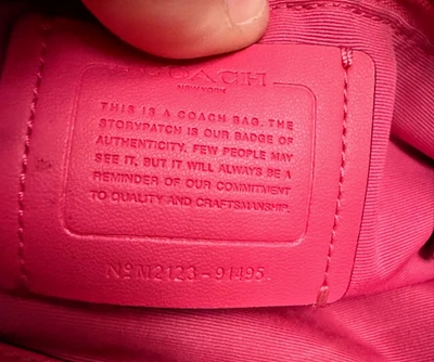 Cartera Cartera Coach Signature Marrón Tostado con Borde de Cuero Rosa Auténtica M2123 Foto 1 de 4