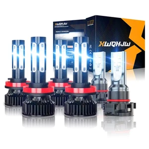 For 2007 2008-2013 GMC Sierra 1500 6x LED Headlights + Fog Light Bulbs Combo Kit - Picture 1 of 9