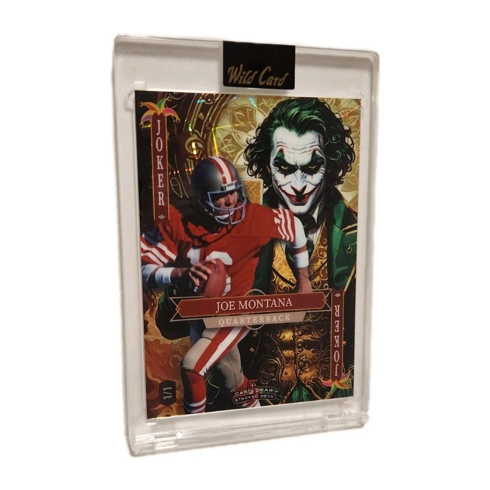 2025 Wild Card Jokers Wild Joe Montana San Francisco 49ers Joker переливающаяся карточка 1/1 - Изображение 1 из 1
