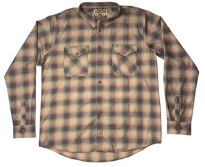 Dixxon Glasgow Burgandy, Brown, Hunter Green Plaid Long Sleeve Flannel 2XT Shirt - Picture 1 of 14