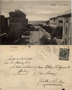 Lavagna, Piazza Umberto, viaggiata 1921 - Bild 1 von 1