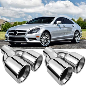 2Pcs Exhaust Muffler Pipe 2.5" In 3.5" Out For Mercedes-Benz CLS550 S53 S63 AMG - Picture 1 of 14