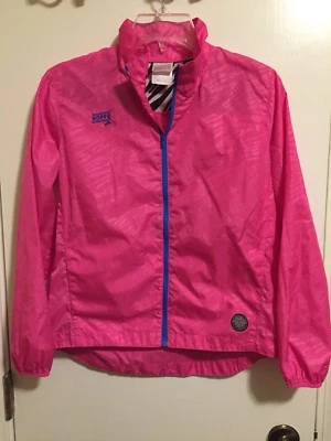 Rompevientos de poliéster con cremallera azul rosa caliente Soffe para niñas talla 16 XL X-grande Foto 1 de 4