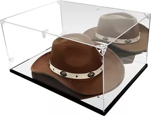 Cowboy Hat Display Case Double Mirrored Clear Acrylic Baseball Cap Shadow Box - Picture 1 of 12