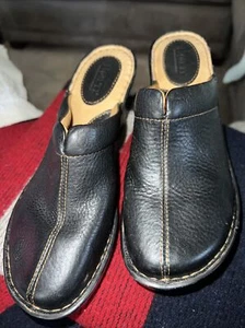 Born W31018 black leather clogs padded Footbed and ring size 8 / 39 - Picture 1 of 5