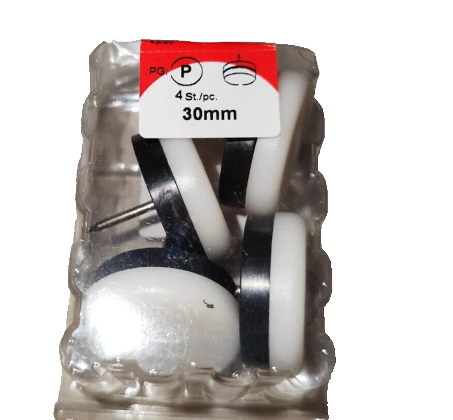 Stuhlgleiter mit Gummi und Nagel  30 mm 4 Stück Anti Kratz Untersetzter - Bild 1 von 1