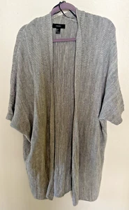 FOREVER 21 WOMEN'S LG OPEN FRONT SHORT DOLMAN SLEEVE GRAY OVERSIZED CARDIGAN (36 - Picture 1 of 5