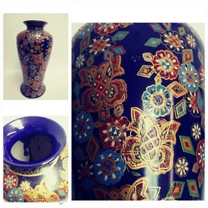 Gorgeous Vintage Hand Painted Large Asian Vase Unidentified Maker 12" - Picture 1 of 11