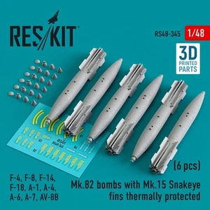 Bombas ojo de serpiente con protección térmica 1:48 ResKit RS48-0345 Mk.82 F-18 6 piezas 3D - Imagen 1 de 1