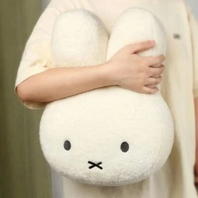 White Rabbit Miffy Head PlushDoll Coquette Bunny Toy Throw Pillow Christmas Gift - Image 1 of 4