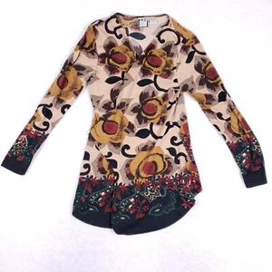 Take Two Cardigan Floral Boho V Neck Long Sleeve M Multicolor Artsy Eclectic - Picture 1 of 9