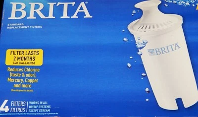 Water Purifier, 4 PACK BRITA WATER FILTERS, Standard Replacement Filters - Image 1 of 4