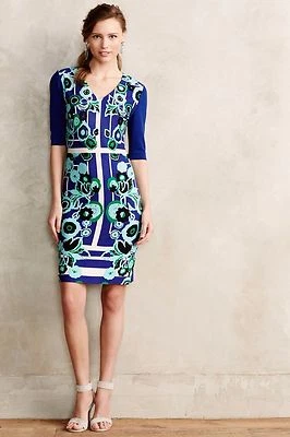 NUEVO CON ETIQUETAS VESTIDO VAINA PLENTY by TRACY REESE ANDORRA ESTAMPADO PONTE 8P Foto 1 de 3