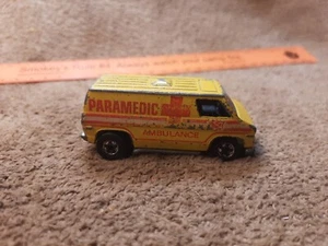 Vintage 1974 Hot Wheels PARAMEDIC AMBULANCE Yellow Van Hong Kong - Picture 1 of 9