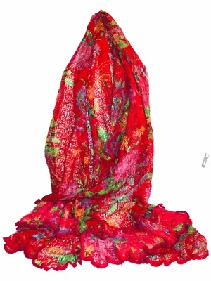 Vintage Scarf Wrap 20% Mohair, 80% Acrylic 17” Wide x 68" Long, Beautiful! - Image 1 of 4