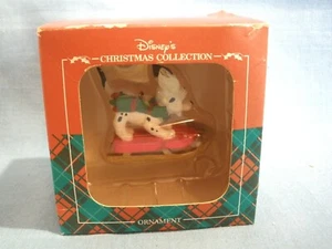DISNEY 101 DALMATIANS ORNAMENT~DALMATIAN PUPPY ON SLED~SCARF~1-3/4"~IOB - Picture 1 of 5