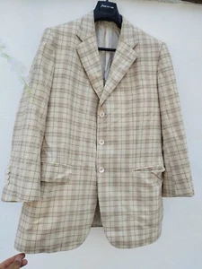 Wana By Karim New Bond St Wool Linen Blend Jacket Blazer 52 Custom Cream - Picture 1 of 9